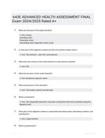 643E ADVANCED HEALTH ASSESSMENT FINAL Exam 2024/2025 Rated A+