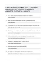 CNA STATE BOARD EXAM 2024 QUESTIONS AND ANSWERS (2024/2025) (VERIFIED ANSWERS) ALREADY A+ GRADED.