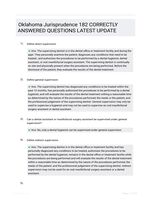 Oklahoma Jurisprudence 182 CORRECTLY ANSWERED QUESTIONS LATEST UPDATE