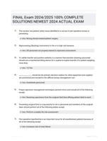 FINAL Exam 2024/2025  100%  COMPLETE SOLUTIONS NEWEST 2024 ACTUAL EXAM
