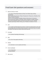 Final Exam Set questions and answers
