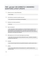 FNP - pre-test 109 CORRECTLY ANSWERED QUESTIONS LATEST UPDATE