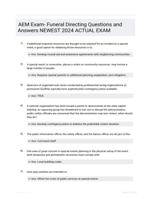 AEM Exam- Funeral Directing Questions and Answers NEWEST 2024 ACTUAL EXAM