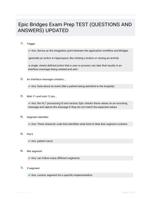 Epic Bridges Exam Prep TEST (QUESTIONS AND  ANSWERS) UPDATED
