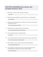 CERTIFIED ENGINEER Exam Review with Complete Solutions 2024