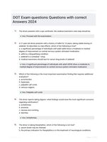 DOT Exam questions Questions with correct Answers 2024
