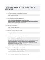 1001 FINAL EXAM ACTUAL TOPICS WITH ANSWERS