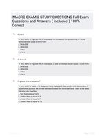 MACRO EXAM 2 STUDY QUESTIONS Full Exam Questions and Answers ( Included ) 100% Correct