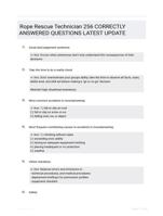 Rope Rescue Technician 256 CORRECTLY ANSWERED QUESTIONS LATEST UPDATE