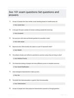 Soc 101 exam questions Set questions and answers