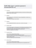 NURS 480: Exam 1 practice quizzes & Answers(RATED A+)