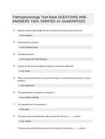 Pathophysiology Test Bank QUESTIONS AND ANSWERS 100% VERIFIED A+ GUARANTEED