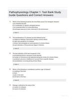 Pathophysiology Chapter 1- Test Bank Study Guide Questions and Correct Answers