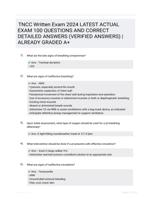 TNCC Written Exam 2024 LATEST  ACTUAL EXAM 100  QUESTIONS AND CORRECT DETAILED ANSWERS  (VERIFIED ANSWERS) |ALREADY GRADED A+