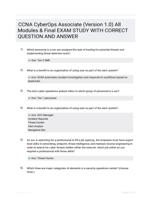 CCNA CyberOps Associate (Version 1.0) All Modules & Final EXAM STUDY WITH  CORRECT QUESTION AND ANSWER