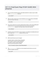CIT 111 Final Exam Prep STUDY GUIDE 2024 UPDATES