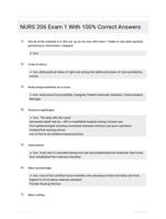 NURS 206 Exam 1 With 100% Correct Answers