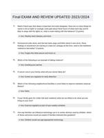 Final EXAM AND REVIEW UPDATED 2023/2024
