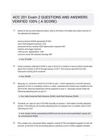 ACC 201 Exam 2 QUESTIONS AND ANSWERS VERIFIED 100% ( A SCORE)