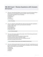 NR 302 Exam 1 Review Questions with Answers All Correct