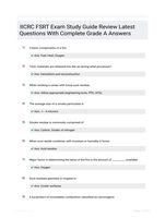 IICRC FSRT Exam Study Guide Review Latest Questions With Complete Grade A Answers
