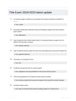 Title Exam 2024/2025 latest update