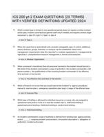 ICS 200 pt 2 EXAM QUESTIONS (25 TERMS) WITH VERIFIED DEFINITIONS UPDATED 2024