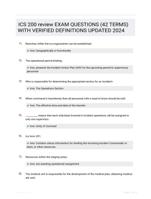 ICS 200 review EXAM QUESTIONS (42 TERMS) WITH VERIFIED DEFINITIONS UPDATED 2024