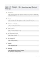 NSG 170 EXAM 2 2024 Questions and Correct Answers