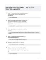 Maryville NURS 612 Exam 1 WITH 100%  VERIFIED ANSWERS