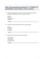 Befo final guaranteed questions 27 CORRECTLY ANSWERED QUESTIONS LATEST UPDATE