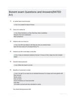 Bonent exam Questions and Answers(RATED A+)