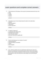 exam questions and complete correct  answers