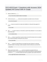 ECO 4223 Exam 1  Questions with Answers 2024 Updates All Correct with A+ Grade