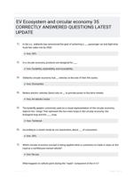 EV Ecosystem and circular economy  35 CORRECTLY ANSWERED QUESTIONS LATEST UPDATE