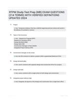RTPM Study-Test Prep (MB) EXAM QUESTIONS (214 TERMS) WITH VERIFIED DEFINITIONS UPDATED 2024