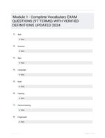 Module 1 - Complete Vocabulary EXAM QUESTIONS (97 TERMS) WITH VERIFIED DEFINITIONS UPDATED 2024