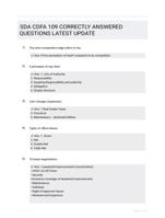 SDA CDFA 109 CORRECTLY ANSWERED QUESTIONS LATEST UPDATE