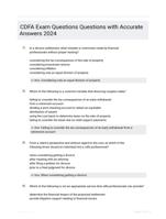 CDFA Exam Questions Questions with Accurate  Answers 2024