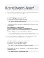 OB exam with hw questions - Questions & Answers (Rated 96%) Best Update 2024