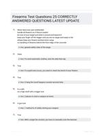 Firearms Test Questions 25 CORRECTLY ANSWERED QUESTIONS LATEST UPDATE