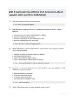 204 Final Exam Questions and Answers Latest Update 2024 (verified Solutions)