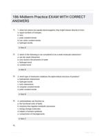 186 Midterm Practice EXAM WITH CORRECT  ANSWERS
