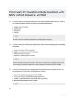 Peds Exam ATI Questions Prep | Questions and Verified Answers| 100% Correct (Latest 2024/ 2024 Update)
