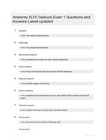Anatomy SLCC Salloum Exam 1 Questions and Answers Latest updated