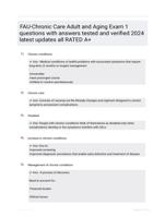 FAU-Chronic Care Adult and Aging Exam 1 questions with answers tested and verified 2024 latest updates all RATED A+