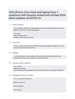 FAU-Chronic Care Adult and Aging Exam 1 questions with answers tested and verified 2024 latest updates all RATED A+