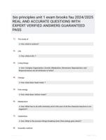 bio principles unit 1 exam brooks fau 2024/2025 REAL AND ACCURATE QUESTIONS WITH EXPERT VERIFIED ANSWERS GUARANTEED PASS
