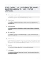 CSCC Theatre 1100 Exam 1 Labor and Delivery EXAM 2024/2025  WITH 100% VERIFIED  ANSWERS