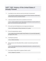 HIST 1302: History of the United States II Already Passed